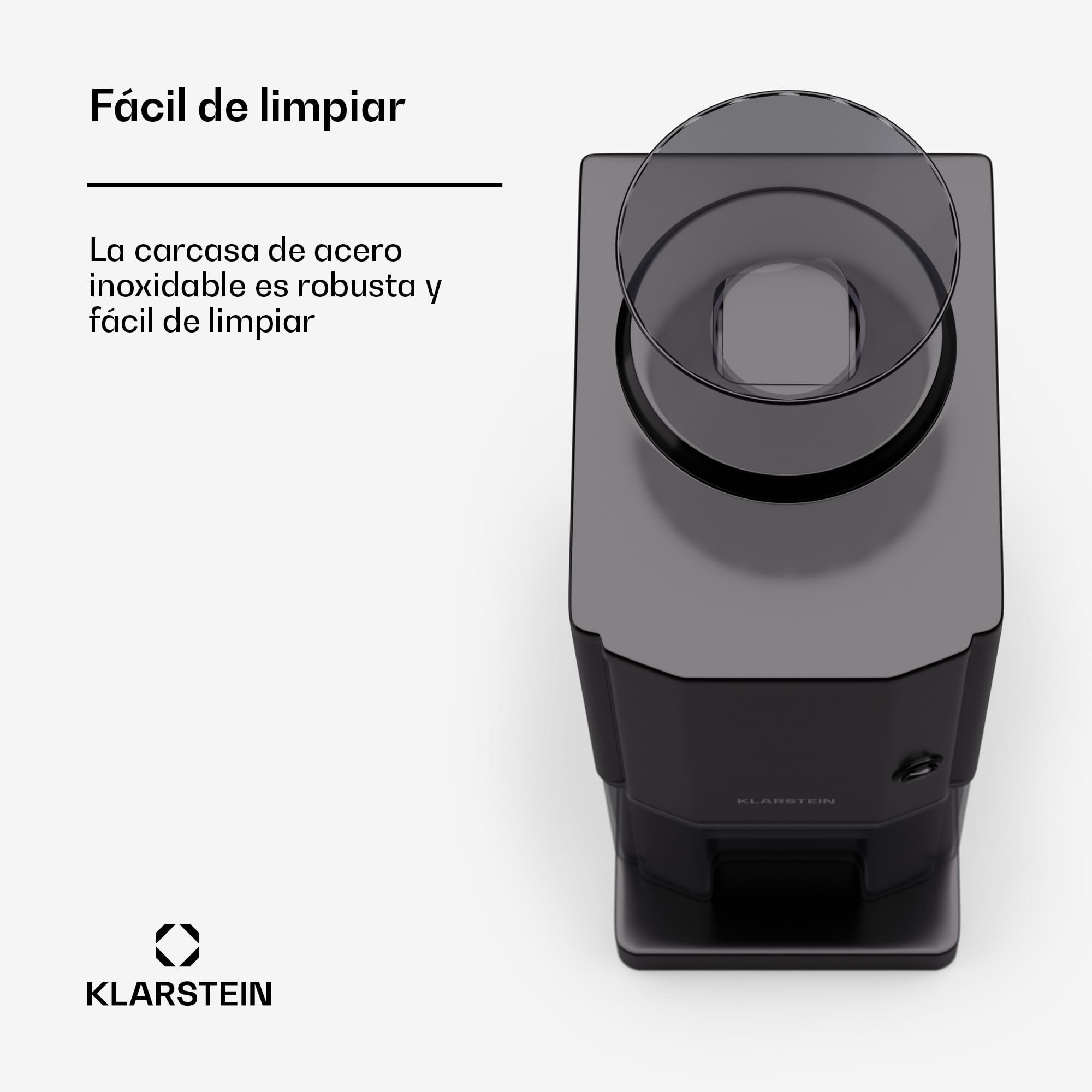 Klarstein Maquina Picar Hielo para - acero inoxidable, 15 kg/h, recipiente de 3,5 L, interruptor de seguridad, pies con ventosa, fácil limpieza, ideal para fiestas