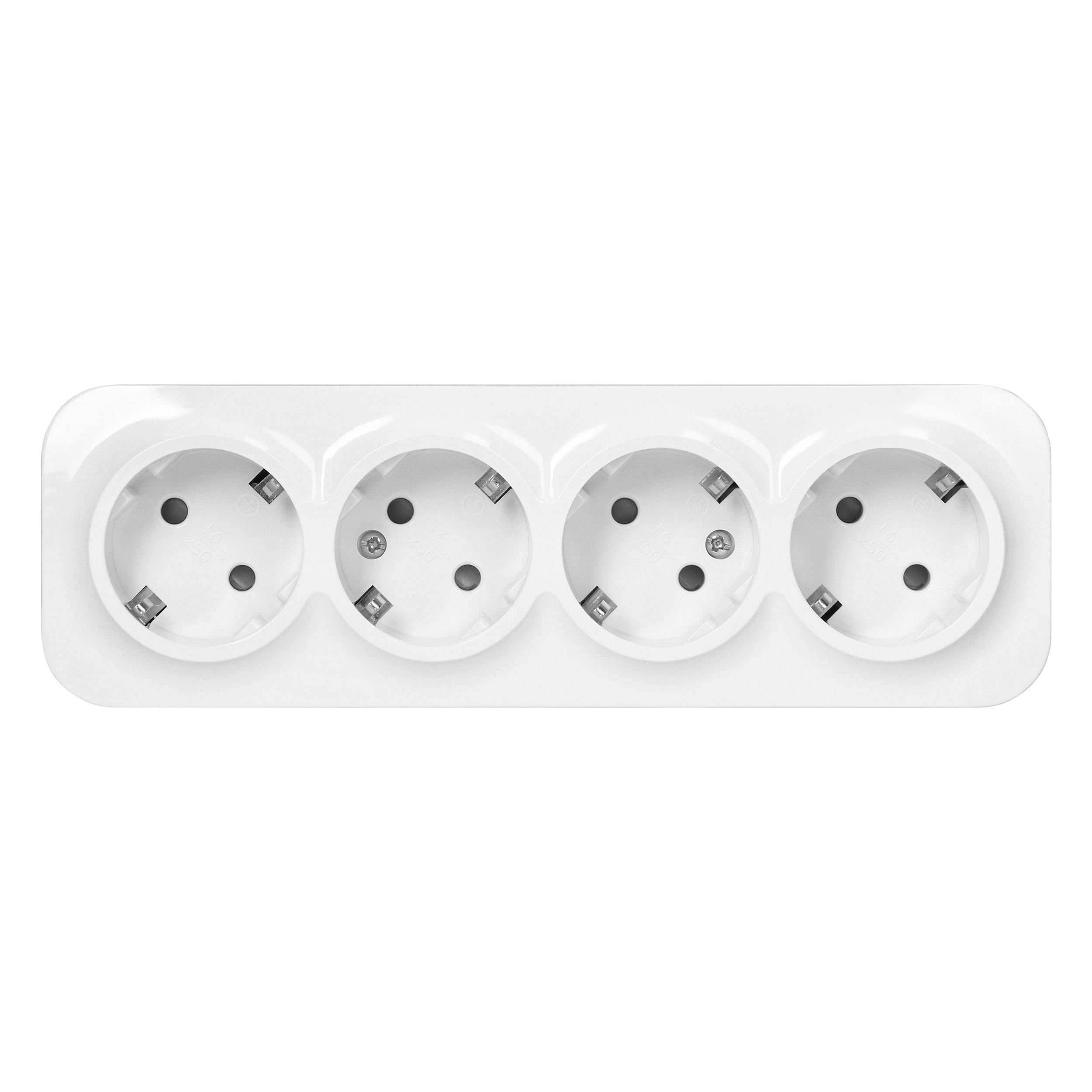 Enchufe Pared Schuko Toma de Corriente Pared IP20 Enchufe de Superficie Blanco 16A/230VAC Duradero y Seguro para Uso Doméstico y Comercial