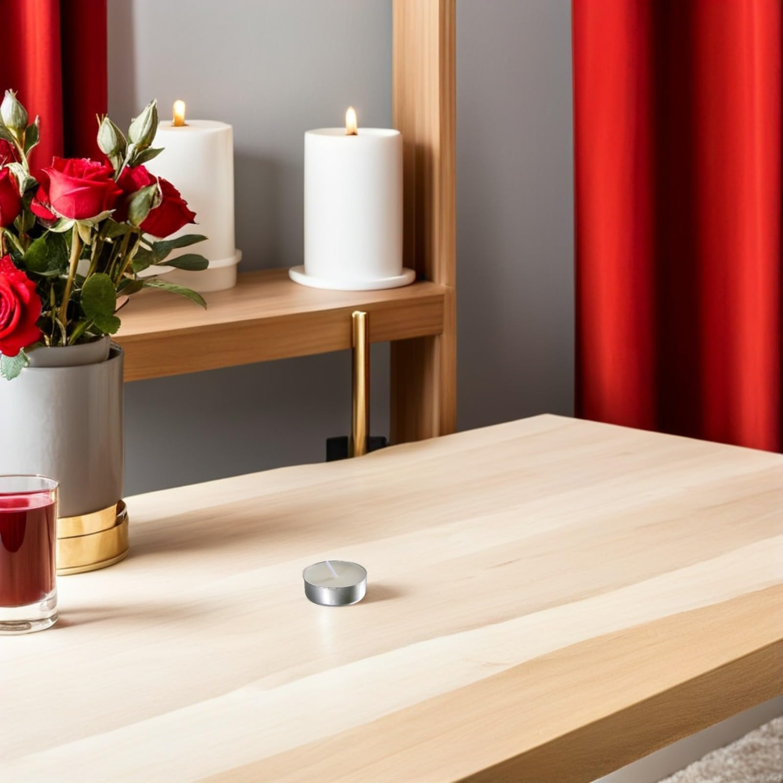 Beavorty 150 Unidades Velas Votivas de Té sin Aroma en Vaso de Aluminio para Decoración Versátil en Fiestas y Cenas Ambiente Romántico y Elegante