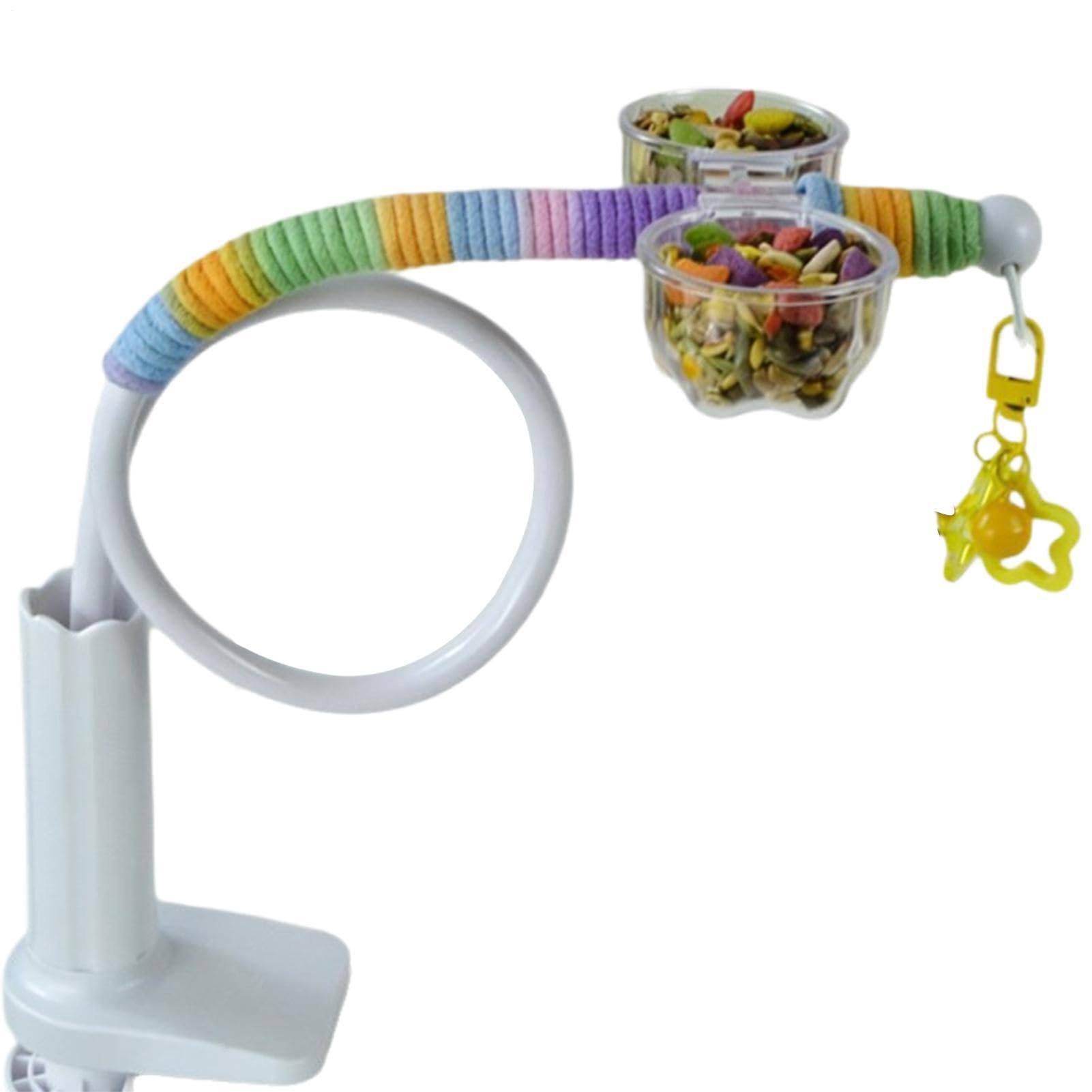 Jaula para pájaros – Parque infantil interactivo antideslizante y flexible | Soporte para pájaros, accesorios para jaula de periquitos, periquitos, periquitos, periquitos, guacamayos, forraje