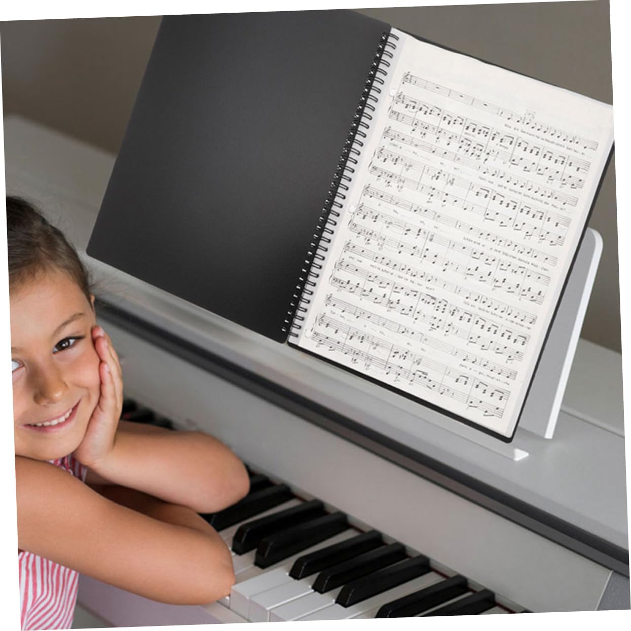 Yardwe Music Score Folder Professional Black Music Sheet Binder for Piano Guitar Violin and Choir Lessons Pages Sides Organized Storage for Musicians