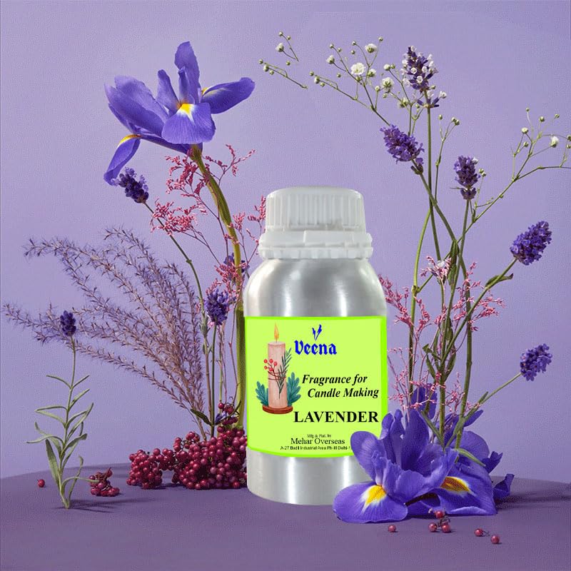 Image of Veena Lavender Fragrance Oil,Essential oil for Candle Making, Soap Making, Slime, Diffusers, Home and Crafts 100 gm