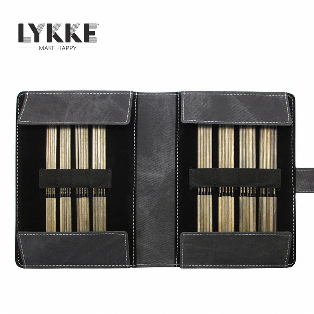 Lotus Yarns Lykke - Set di ferri da maglia a doppia punta, 15,2 cm, lisci e confortevoli, misura US 0-5, colore: Grigio