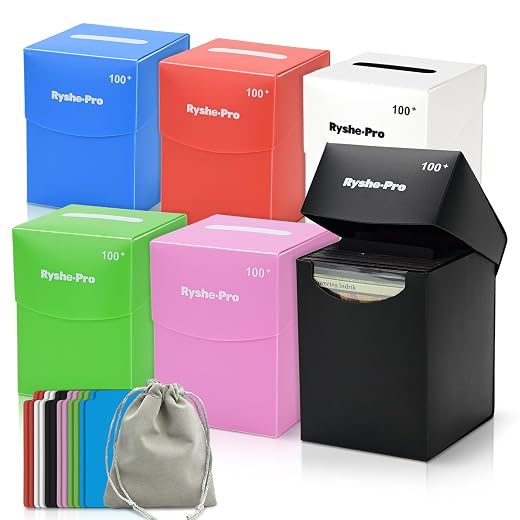 6 Pack 100+ Double-Sleeved Card Deck Box for MTG, Colorful
