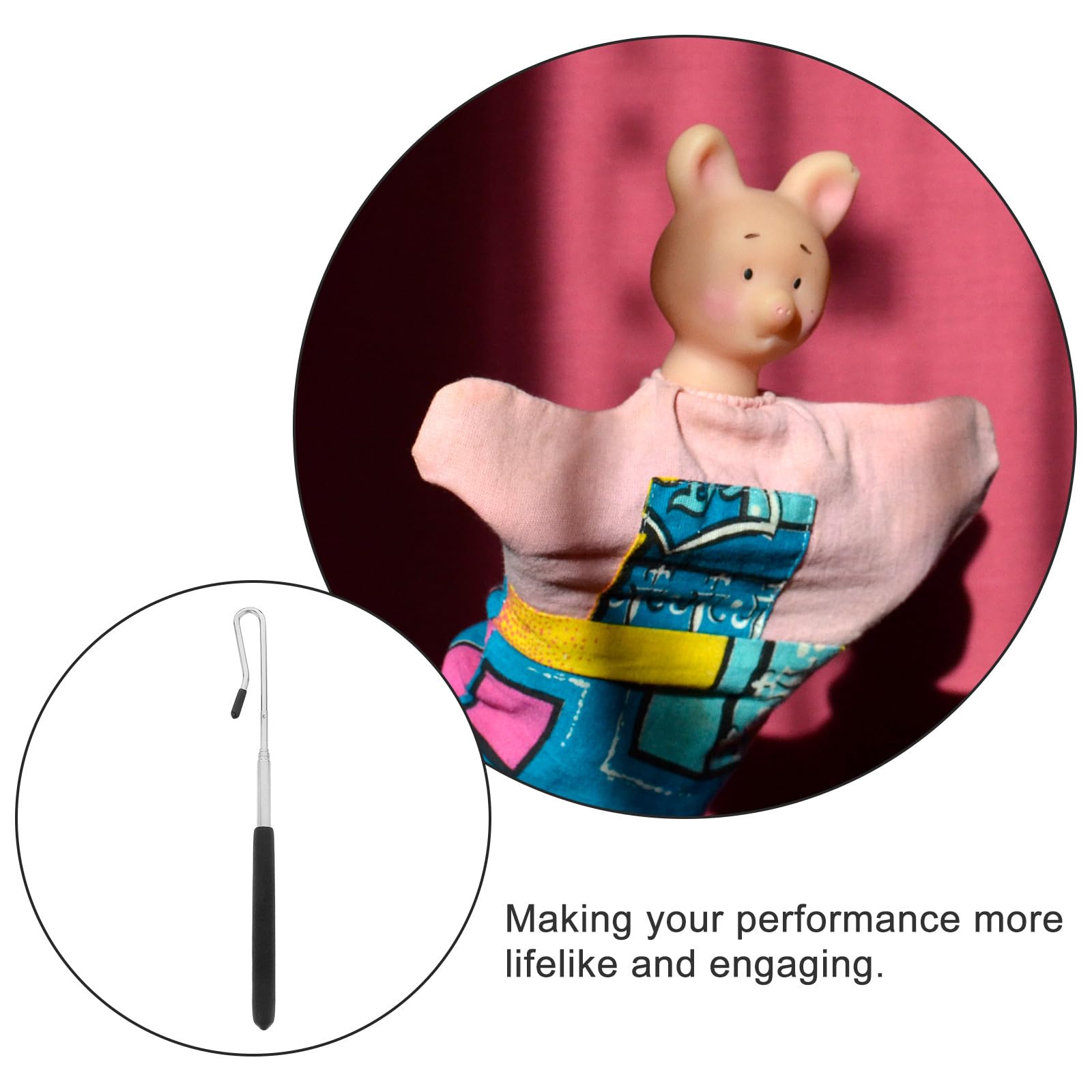 Hohopeti Handpuppen Armsteuerung Marionettengriff 4 Stück aus Kunststoff und Eisen Komfortabler Griff für Halb Körper Puppen für Professionelle Puppenspieler