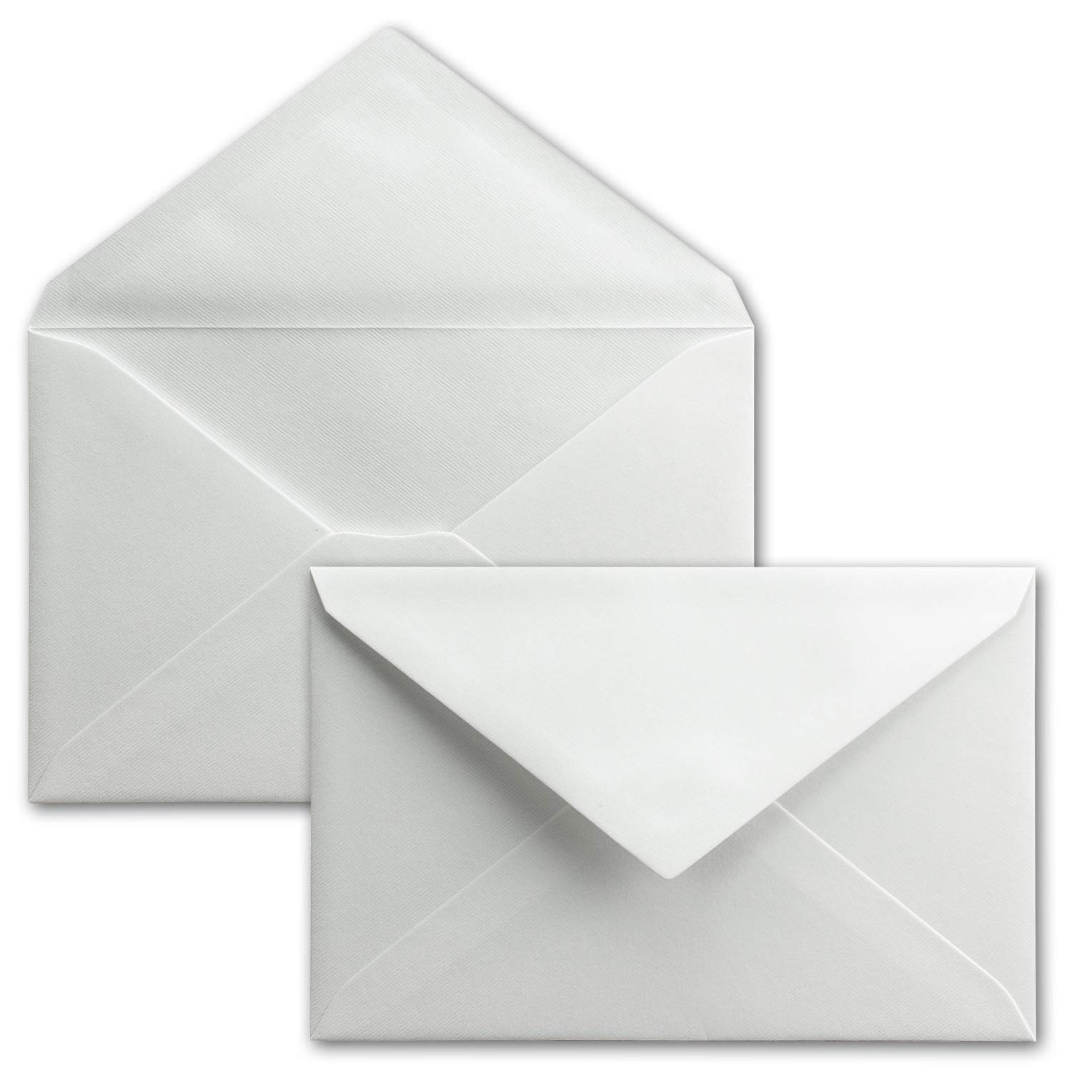 DIN B6 Karten-Set aus 200 Klapp-Karten blanko mit 200 Brief-Umschlag und 200 Falt-Blatt - Struktur-Leinenpapier - Vintage Grußkarten-Set - von Ihrem Glüxx-Agent