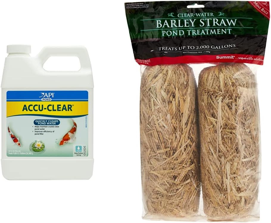 API Pond ACCU-Clear Pond Water Clarifier 32-Ounce Bottle and Summit...Responsible Solutions Summit 130 Clear-Water Barley Straw Bales, 2-Pack