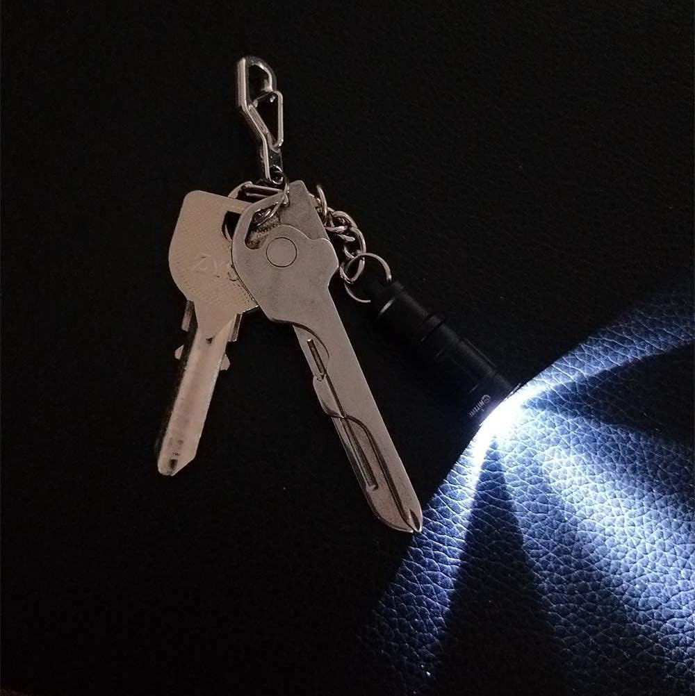 e1 Smallest Keychain Flashlight Micro Tiny Mini Keychain Light Long-Lasting Safety Light for Everyday Carry Emergencies Outdoor Dog Walking Hiking Camping Nice Gift for Parents Kids