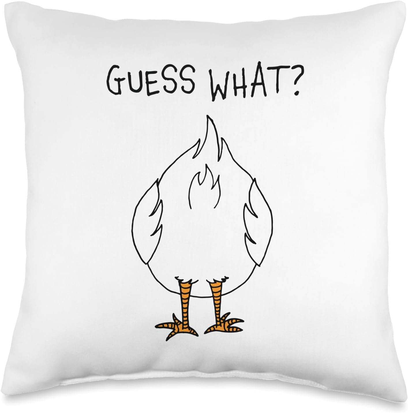 Funny Corny Dad Joke design Guess What Chicken Butt Throw Pillow