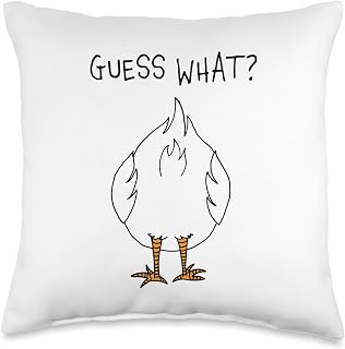 Funny Corny Dad Joke design Guess What Chicken Butt Throw Pillow