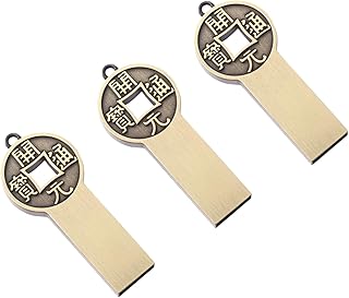 Uonlytech 9 Peças De Moeda De Cobre Amuletos De Concha De Disco U USB Stick De Memória Shell Prosperidade Disco Flash Pequeno Ornamentos De Feng Shui Capa De Backup USB Protetor De Disco