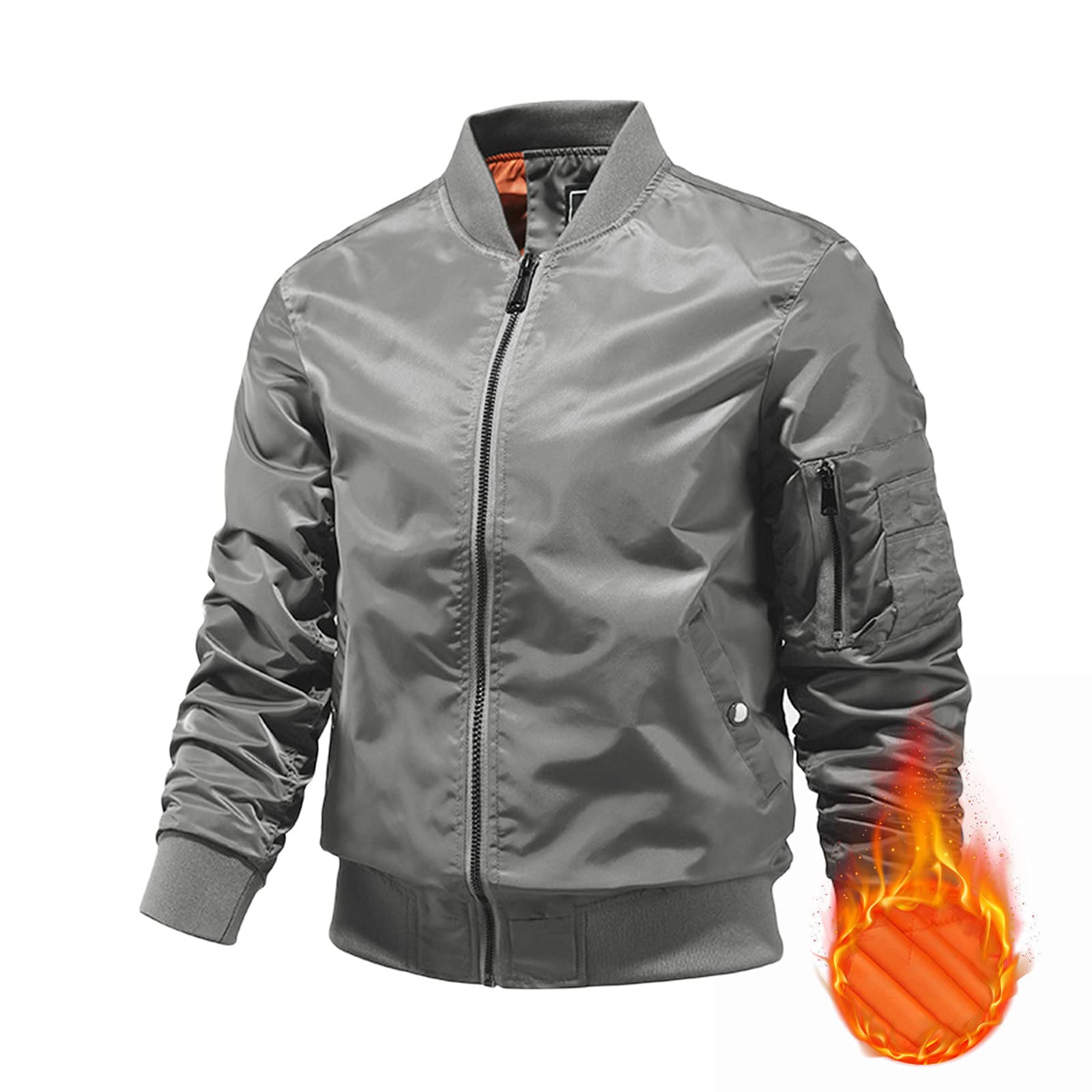 Giacca invernale calda in pile da uomo casual inverno primavera autunno aviatore collo alto uomo cappotto primavera autunno antivento