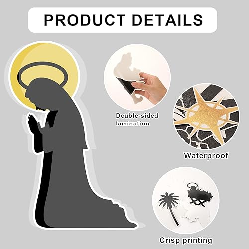 Miniatura 2 de Juego de 82 tablones de anuncios de Navidad con bordes, tablero de anuncios cristiano de Feliz Navidad, decoraciones religiosas, recortes de