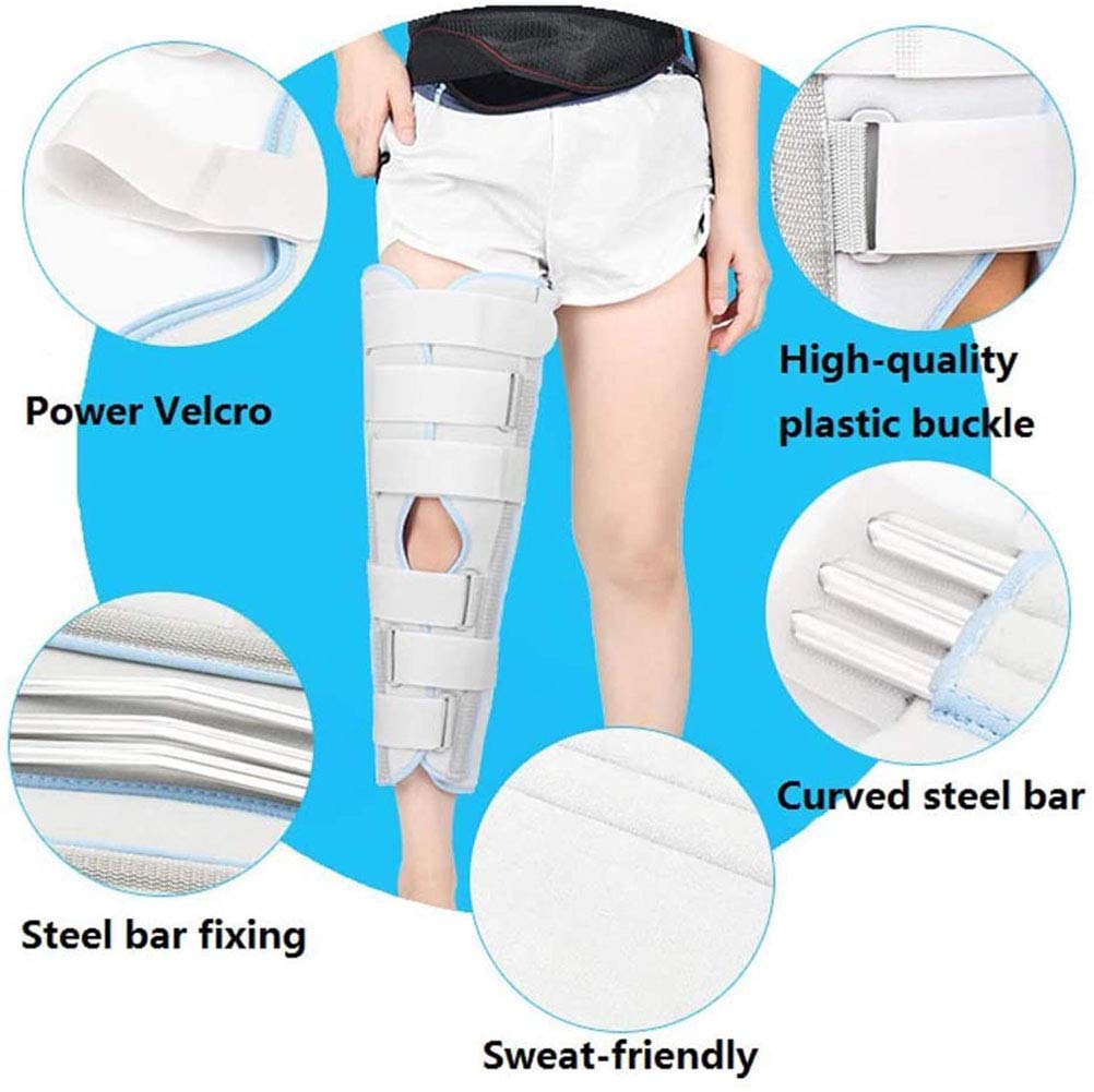 Soporte De Rodillera Ajustable, Manga De Compresión Elástica De Neopreno De Rótula Abierta Con Correas Ajustables, Para Preoperatorio Y Postoperatorio De Rodilla Y Recuperación De Lesiones O Cirugía