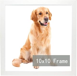 RUN HELIX 10x10 Picture Frame for Square Photo Poster Canvas Certificate Document Display Horizontally or Vertically High Transparent Wall Gallery(White 10 x 10 inches)