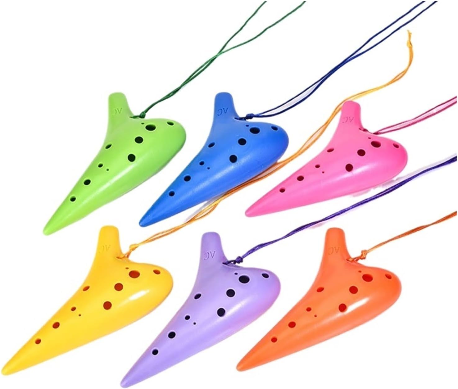 12穴アルトCキープラスチック樹脂オカリナカラフルな初心者向けプロ用楽器 オカリナ(Orange)