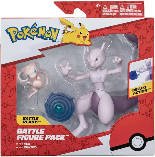 Pokémon Battle Figuren 2-Pack: Mewtu & Mew - Offizielle Sammelfiguren