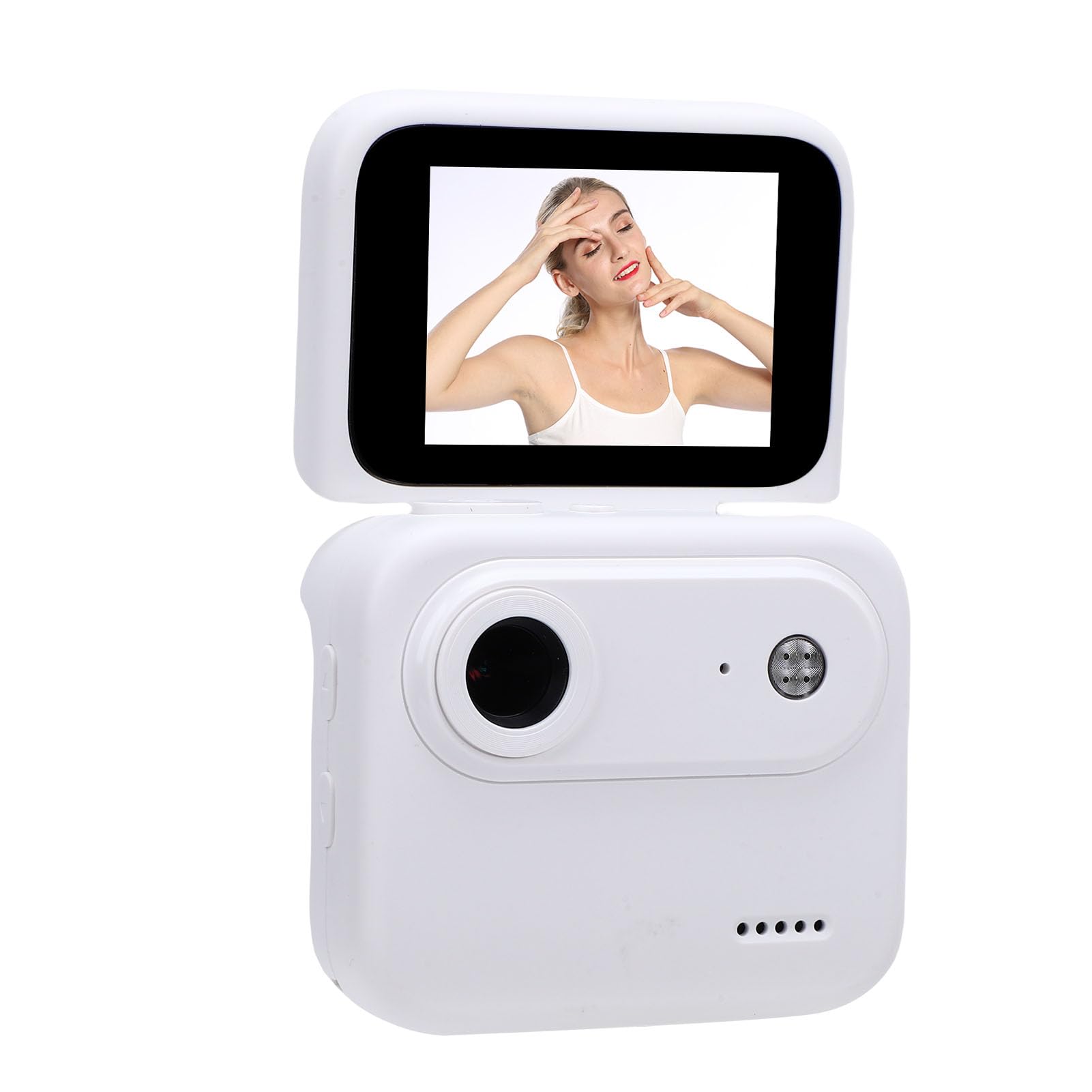 Pomya Action Camera with Flip Screen, 1080P HD 143 Wide Angle 8X Zoom for Cycling Skiing Hiking (White)-image-40