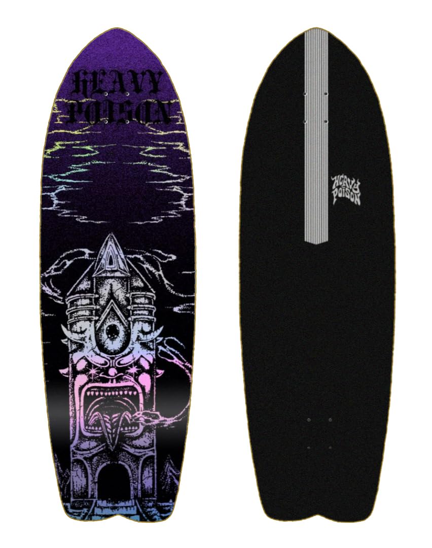 Heavy Poison surfskate Deck Tabla monopatin Skate Skateboard - Temple Dark 29 Fish