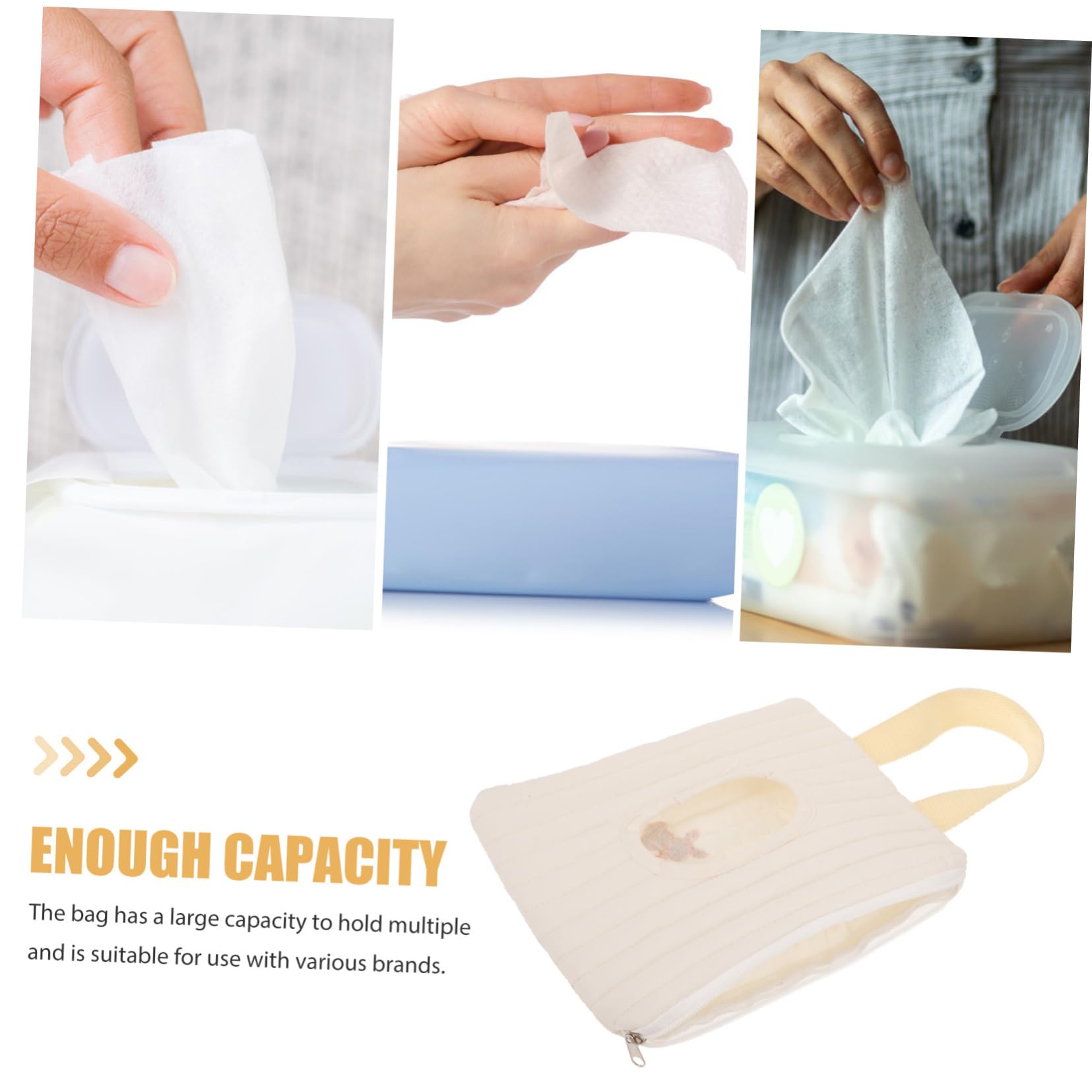 Toddmomy Pouch Dispenser Reusable Wipes Carrying Bag with Cute Embroidered Bunny Design Portable Travel Container for Diaper Wipes for Parents the Go