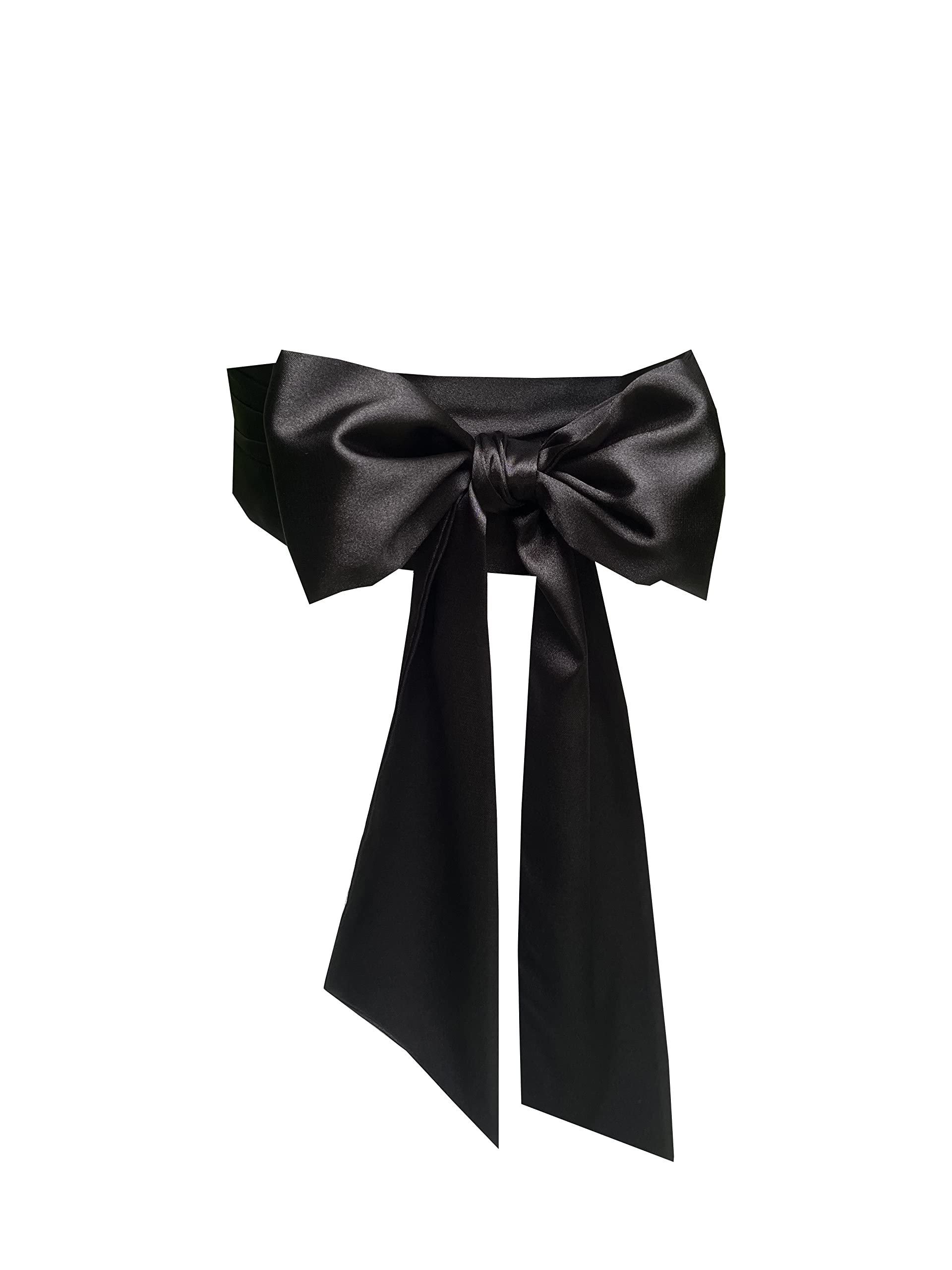 Women Satin Sash Belts For Bridal Bridesmaid Dresses Girls Waist Belts For Special Occasion, Black, Medium