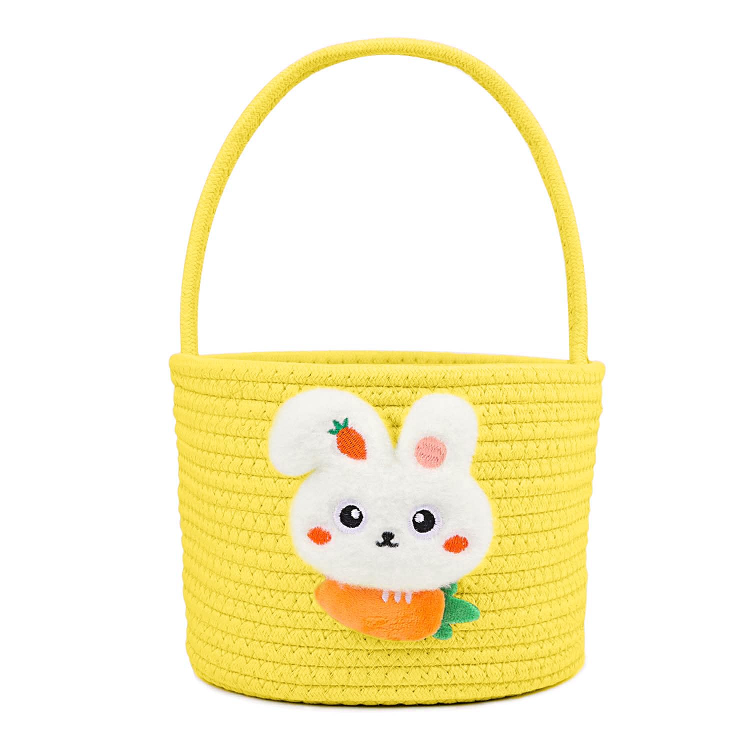 Suloli Yellow Easter Baskets Empty,Easter Egg Baskets Easter Bunny Basket Kids Easter Basket Basket For Easter Eggs Easter Baskets With Handle