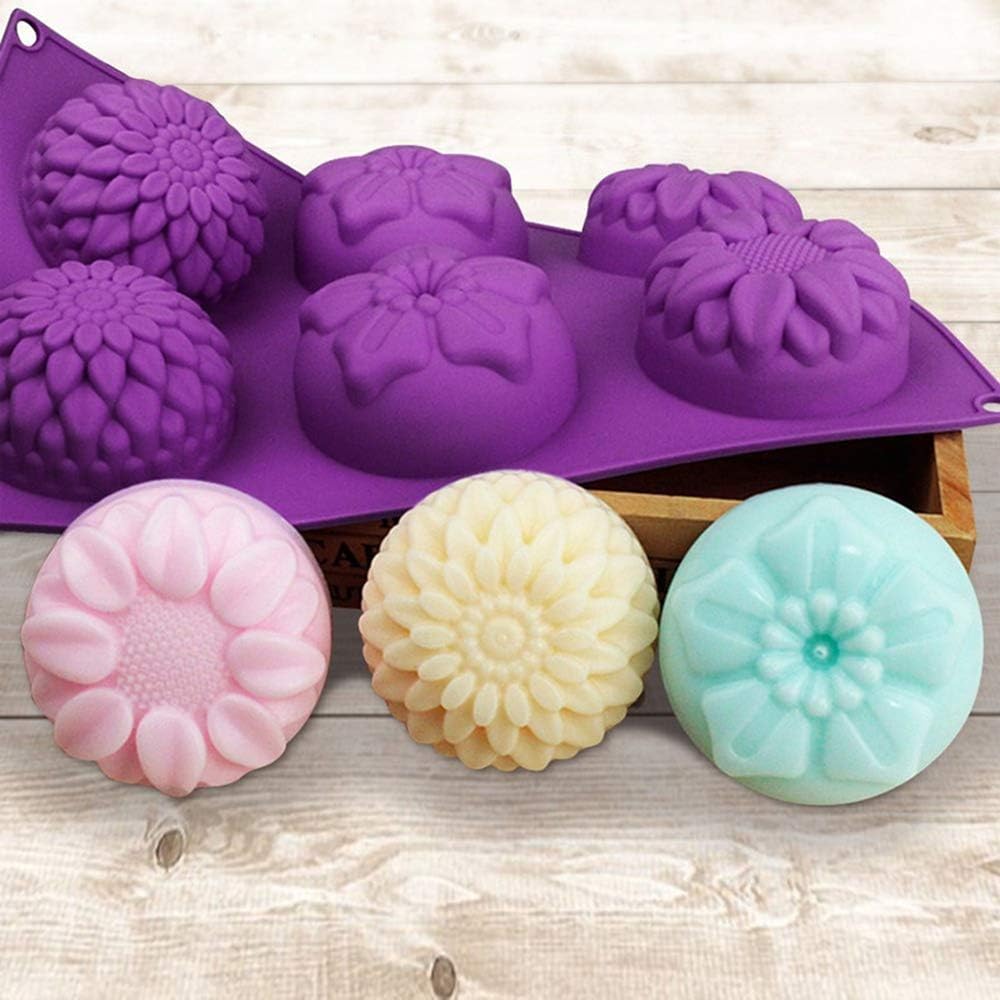 SMELLO - Floral Mold - 6 Cavity Decorating Flower Shape for Handmade Decorating for Chocolate, Candle & Soaps Making-image-3