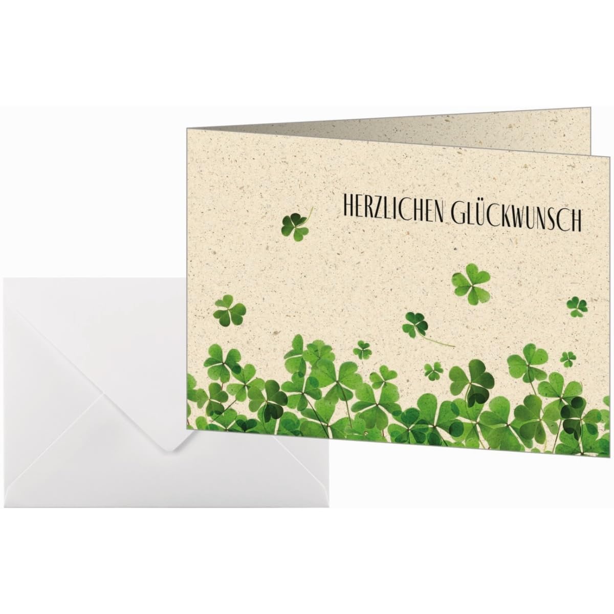 Sigel DS615 Congratulations Birthday Cards A6 Set of 10 with Envelopes Made from Sustainable Grass Paper Ideal for Printing, Made from Sustainable Paper