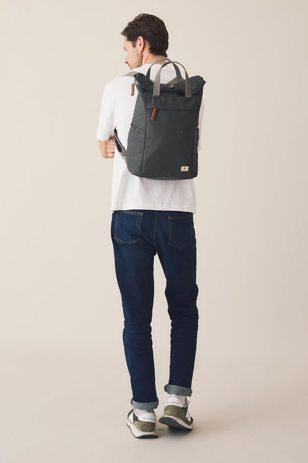 ORI LONDON Travel Backpack - Medium Water-Resistant Nylon Rolltop Laptop Backpack for Men & Women - The Finchley - Moss