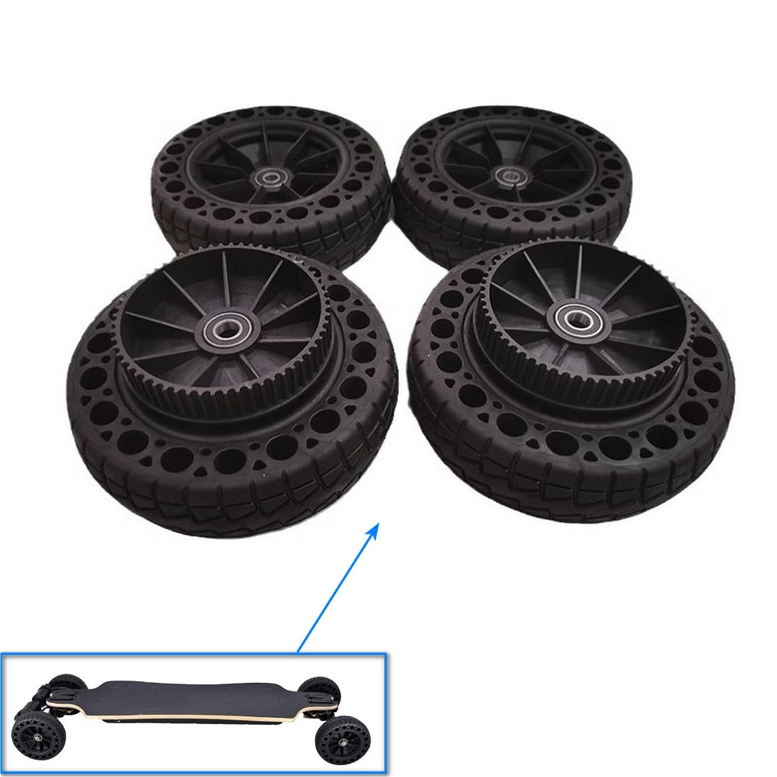 Compatibile con pneumatici fuoristrada solidi a nido d'ape da 4,5 pollici | Parti di ruote non gonfiabili for fishboard e longboard elettrici