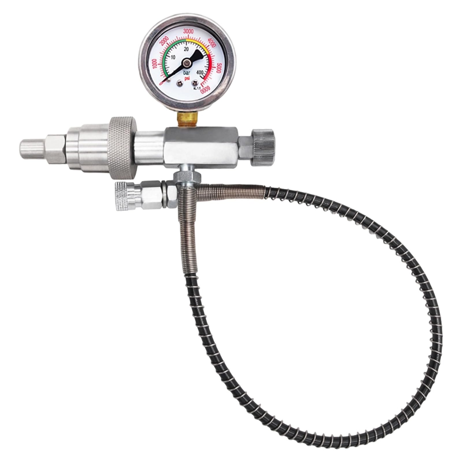 yeeplant Stainless Steel Paintball Filling Station, Pcp Charging Adaptor with 4500Psi Inflation Valve Kit, Easy-Read Pressure Gauge, 0.31 Quick Connect