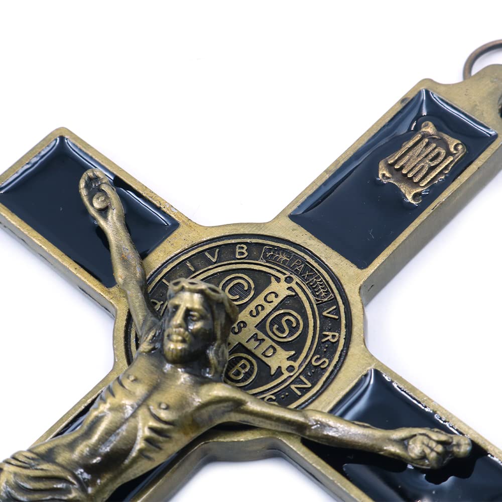 CENPEK Crucifix Jésus Christ Croix Statue Figurine Bronze antique pour Voiture Maison Chapelle