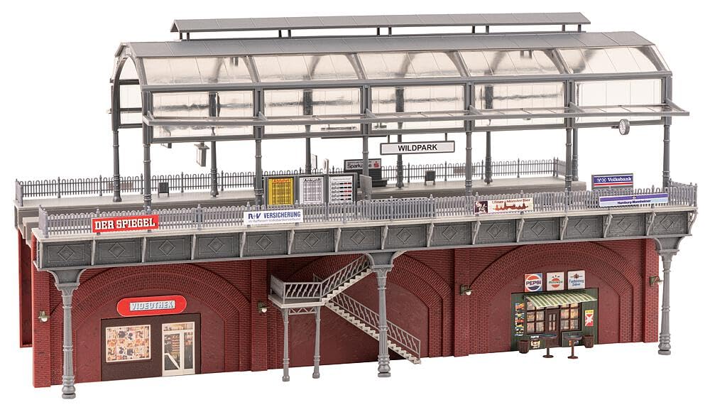 Faller 120580 - S-Bahn-Station - Spurweite H0, Medium, Rot/Ausflug, Einfarbig (Getaway Solids)