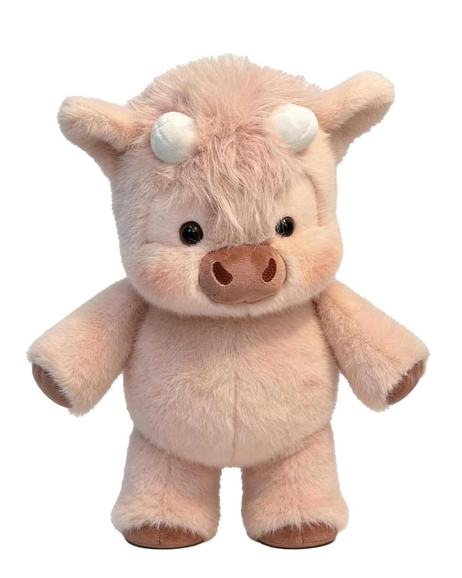 TIKJOYS Pink Highland Cow Plush Soft Fluffy Highland Cow Stuffed Animal