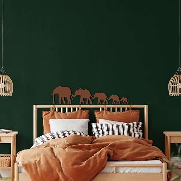 ALZERAS Big Elephant Family Metal Wall Art, Animal Sign, Metal Wall Decor, Home Living Room Decoration, Housewarming Gift Bronze, 18" L x 4" W, Elephant Family