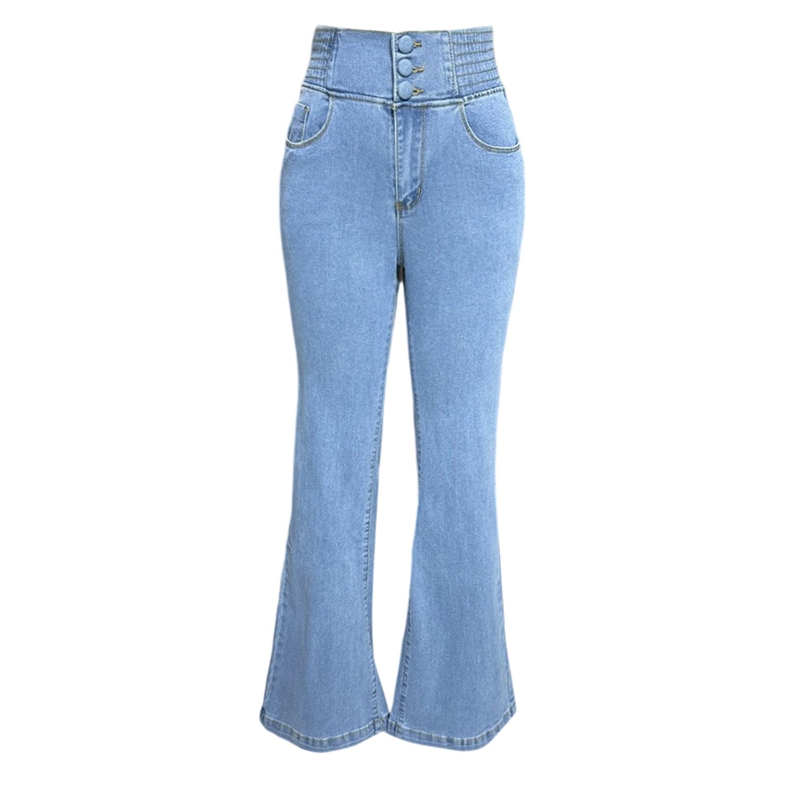 Pantalones Anchos Mujer, Pantalon Cintura Elastica Mujer.Vaqueros Tiro Ajustados Elásticos Cómodos para Ocasiones Informales y Vacaciones Pantalón