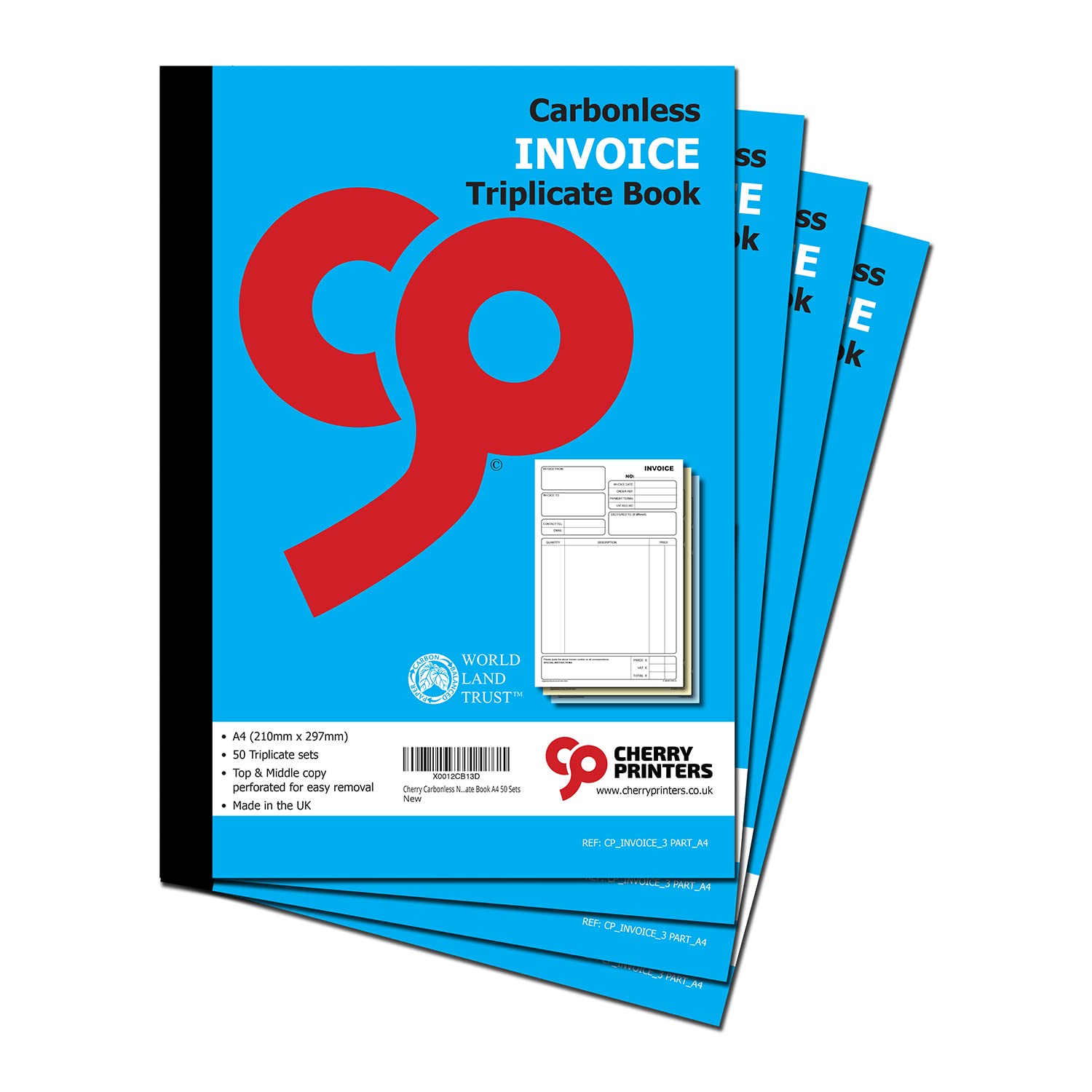 Cherry Carbonless NCR Invoice Book | Triplicate Book | A4 | 50 Sets ...
