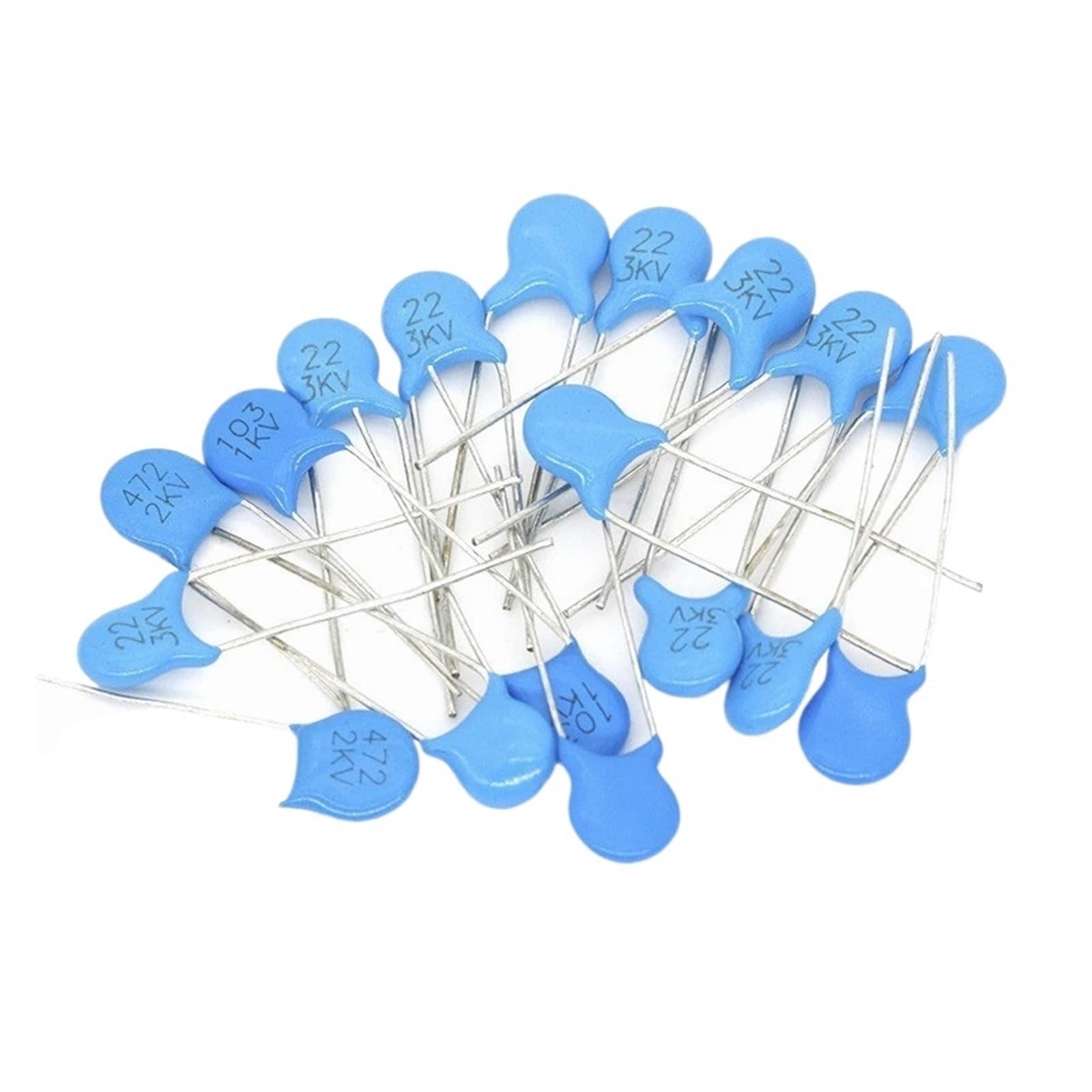 Chatroom Blue 20Pcs 3Kv 5Pf High Voltage Ceramic Capacitor 10Pf 15Pf 20Pf 22Pf 27Pf 30Pf 47Pf 56Pf 100Pf 220Pf 1Nf 2.2Nf 3.3Nf 4.7Nf 10Nf (Size : 20Pf 3Kv, Color : )