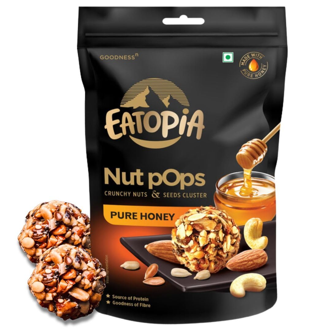 Eatopia Nut Pops | Dry Fruits Healthy Snacks | Sugar Free | No Preservatives | High Protein Breakfast Snack | Nuts, Seeds & Pure Honey | Energy-Bar Replacement | Pack of 1-50g Laddu (B0CLYMZQP1) Amazon Price History, Amazon Price Tracker