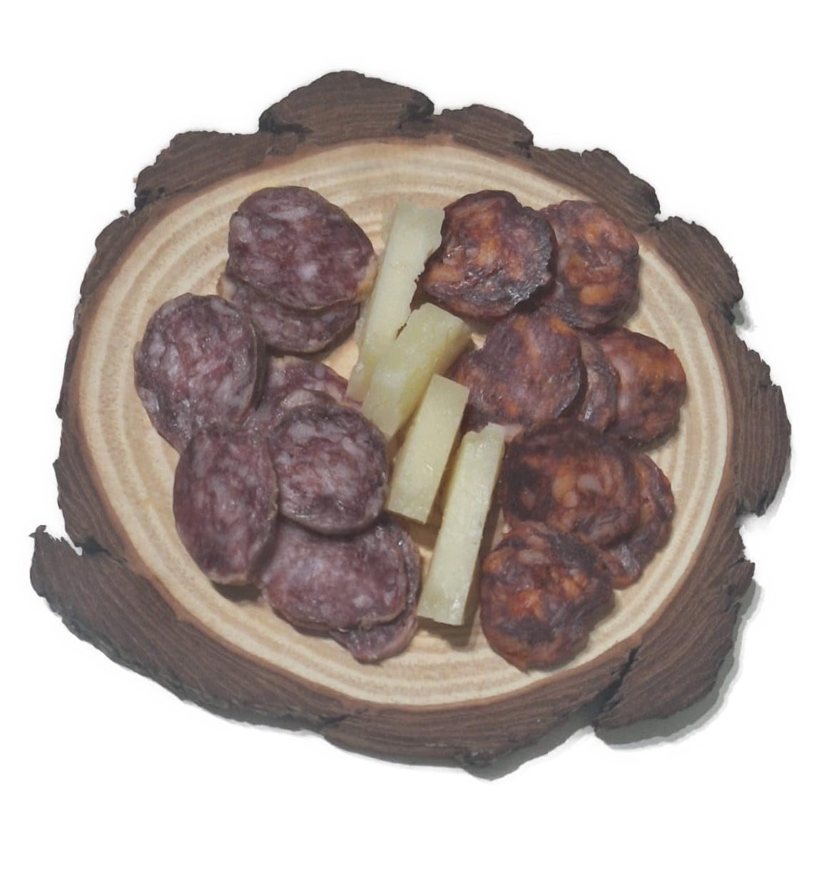 Lote de 6 velas de chorizo y salchichón ibérico bellota (350 g aprox.) Marca Guiju- Fabrica de jamón.