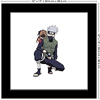 Vista 7 de Gallery Pops Naruto Shippuden - Arte de pared Kakashi Hatake con Pakkun, versión enmarcada negra, 12 x 12 pulgadas