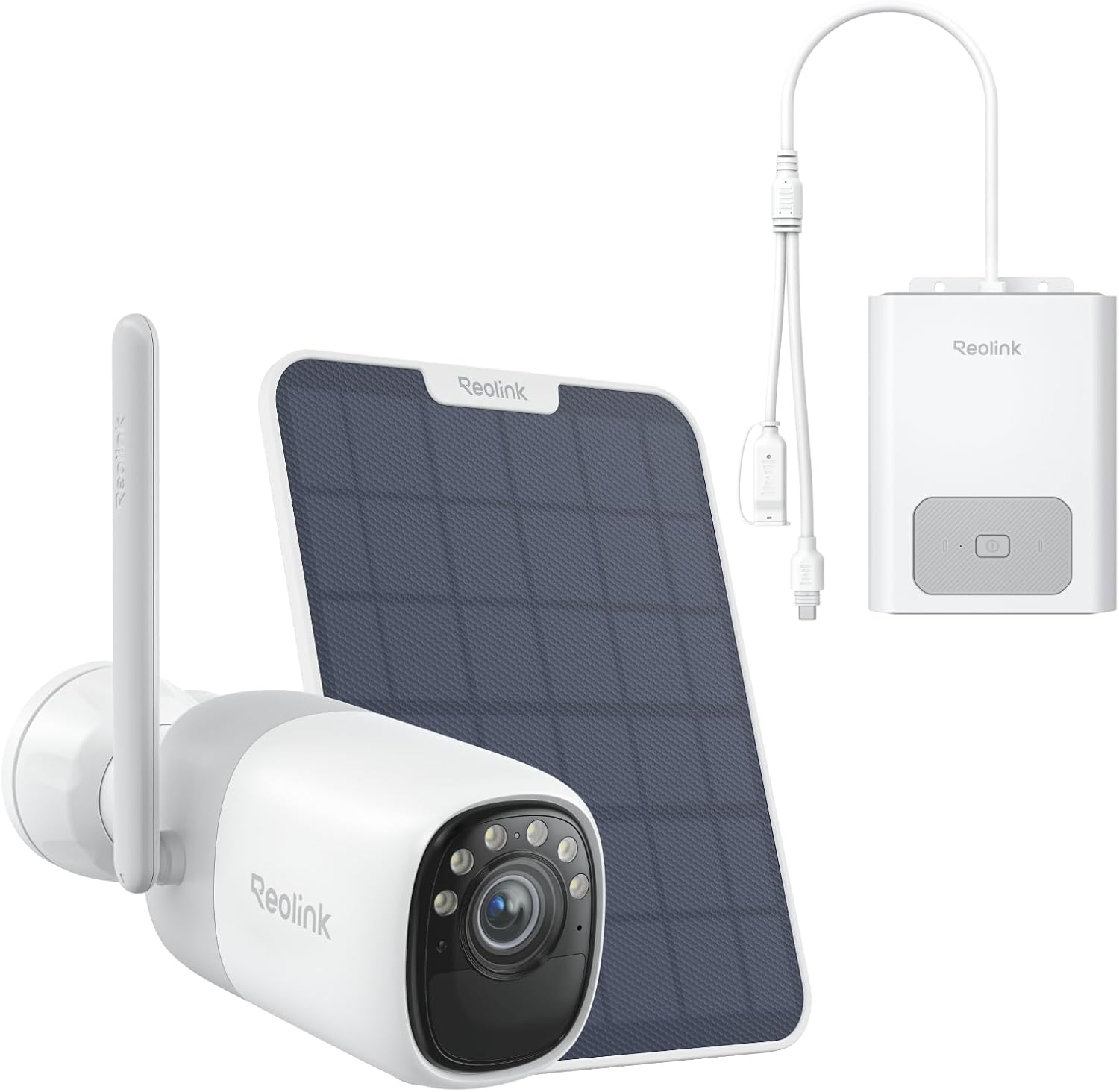 REOLINK Altas Bundle with Battery Pack-2K Solar Camera Outdoor Wireless, Pre-Record Cameras for Home Security, 540 Days Battery Life, F1.0 ColorX Night Vision, Wi-Fi 6, AI Detection, Home Hub Compatib