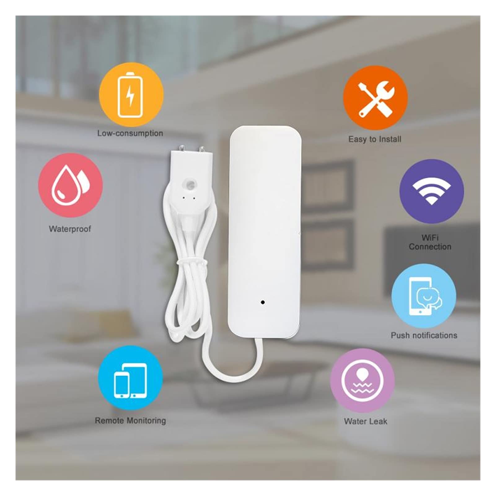 Alarme de fuite d'eau indépendante WIFI DÉTECTEUR DE CAPTEUR DE FUITE D'EAU Désacteur d'inondation Système d'alarme de sécurité Système d'alarme Smart Accueil(3pcs)