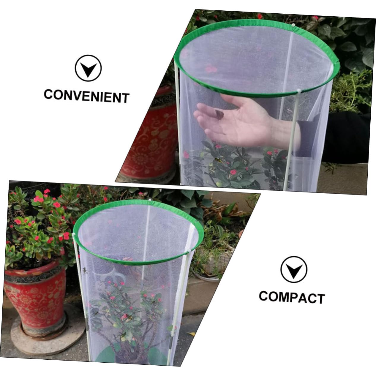 Leichter Insektenkäfig aus Polyester mit Reißverschluss Professionelles Schmetterlingshaus zur Beobachtung und Zucht als Sichtbarer Gartenkäfig für Schmetterlingsbeobachtung