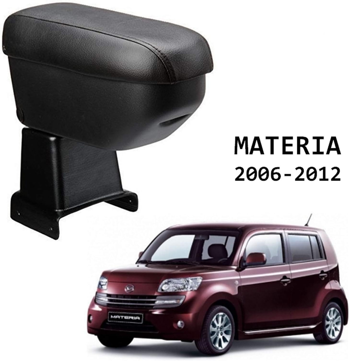 Car Center Console Storage Box Black Centre Arm Rest Suitable for Daihatsu Materia 2006-2012, Daihatsu Sirion 2004-2015