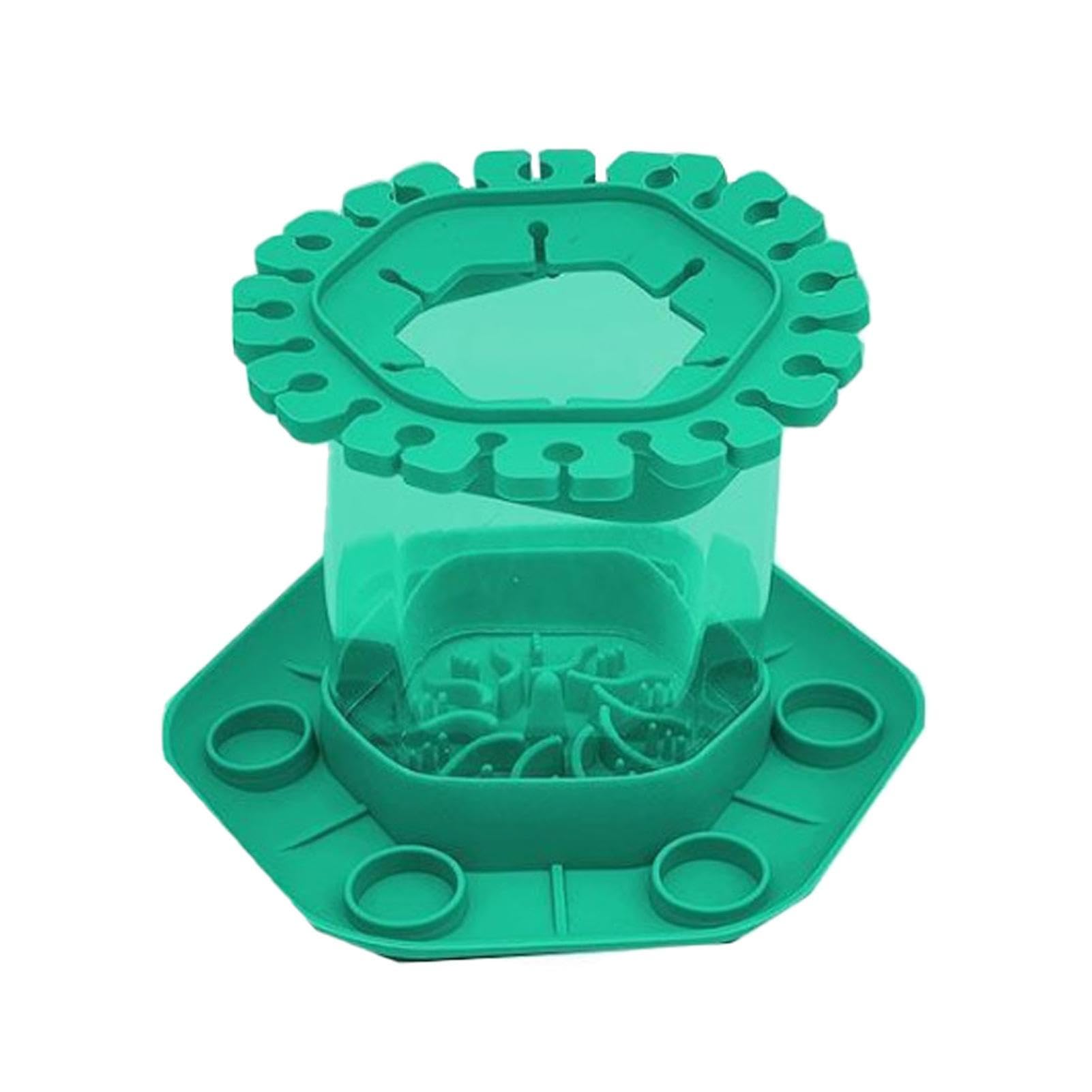 Jomewory Green Paintbrush Cleaner, Rinser Cleaner Cup Hexagonal Silicone, Multifunctional Paint Brush Cleaner Tool With Catchment Bottom, For School, Studio, Kindergarten, 15X11.5x10cm