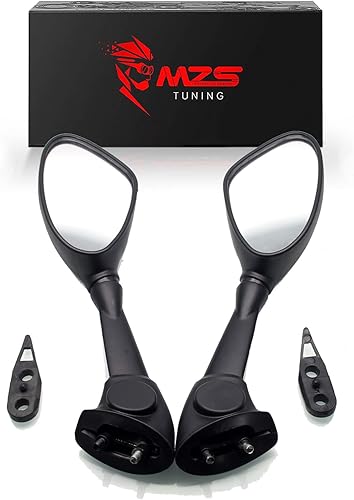 MZS Espejos retrovisores de motocicleta de carreras, accesorios para espejo retrovisor lateral negro compatible con S1000RR 2010-2018 / HP4 2011-2015