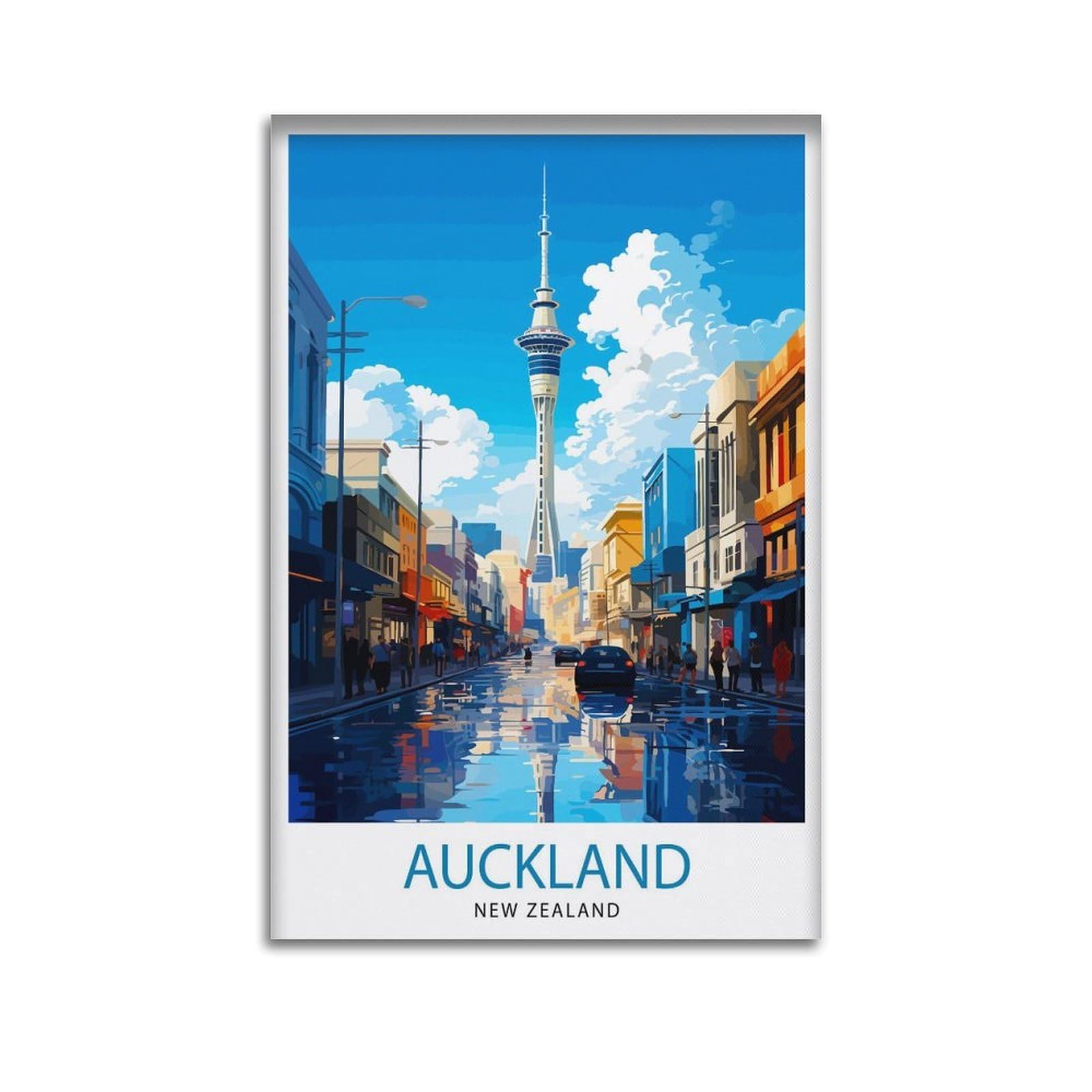 xiaoxiaoshen Auckland New Zealand Travel Vibrant City Skyline Ative_5 Canvas Poster Wall Art Prints Room Aesthetic Murals Bedroom And Living Decorations 24x36inch(60x90cm)