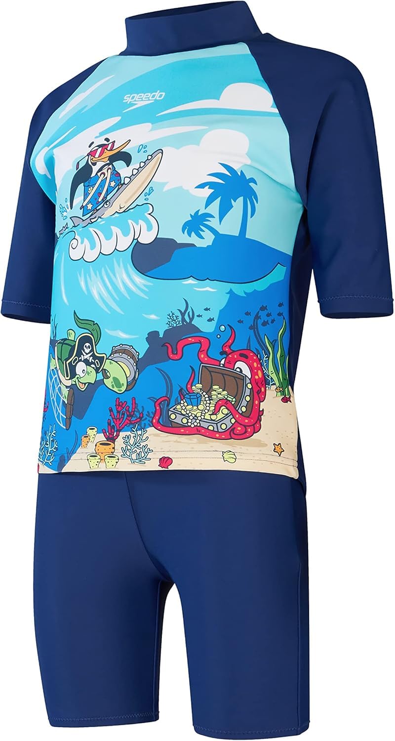 Speedo Jungen Learn to Swim Sun Protection Top & Shorts Schwimmbekleidung (1er Pack)
