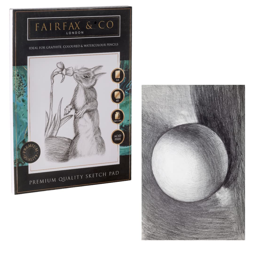 Fairfax & Co A4 Artist Sketch Pad – 40 Sheets (160 GSM) | Premium Acid-Free Cartridge Paper Sketchbook for Drawing, Painting & Mixed Media | Art Supplies for Adults & Students